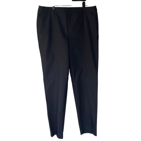 St. John Caviar Pants Sz 10 Black Designer Trousers Career Quiet Luxury Timeless - Picture 1 of 10